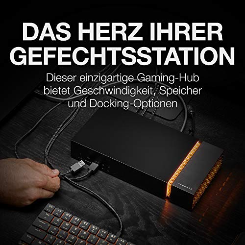 Seagate FireCuda Gaming Dock, 4 TB HDD, Thunderbolt 3-Dock, PC-Gaming, NVMe-SSD erweiterbar, LED Beleuchtung, inkl. 3… – Bild 3