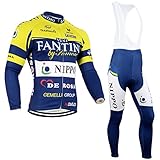 2014 Outdoor Sports Pro Team Men's Long Sleeve Fantini Thermal Cycling Jersey and Bib Pants Set