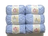 BERNAT Baby Blanket Yarn, 3.5oz, 6-PACK (Baby Blue 03202)