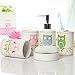 Brandream 5-Piece Kids Bathroom Sets Owl Bathroom Accessories Set Ceramic