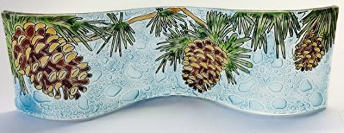 Unique Quality Fused Wavy Glass 8.5" Figurine Pine Cones