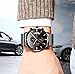 Watch Men Casual Stylish Stainless Steel Watch with Milanese Mesh Band, Waterproof Black Multifunctional Watch for Men
