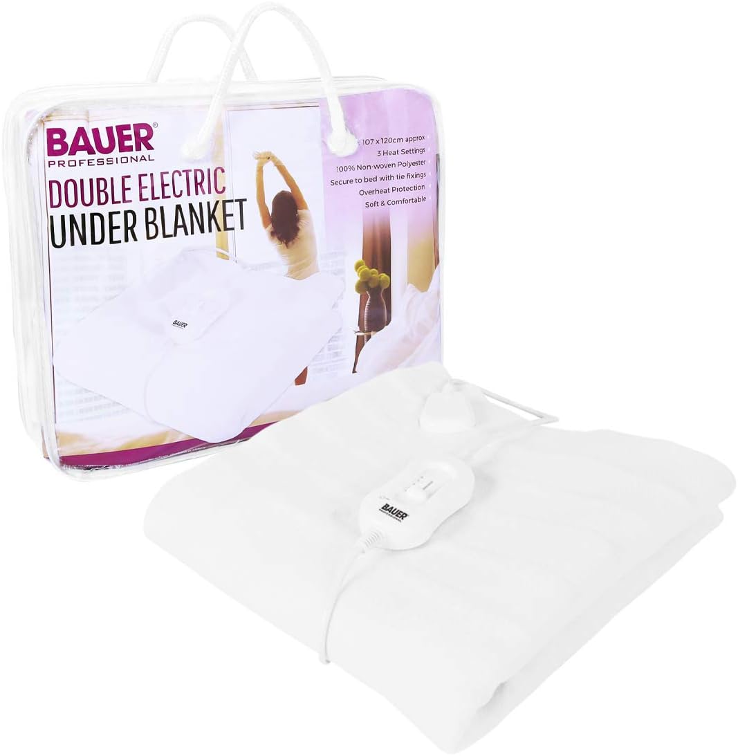 Bauer Professional Bauer 39060 Electric Heated Under Blanket/Double Bed Size/Secure Tie Fittings/Overheat Protection/3 Heat Settings - Image 5