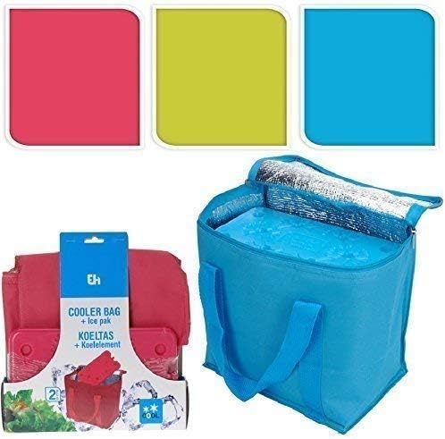 INSULATED PICNIC CAMPING BBQ DRINKS CAN ICE PACK COOLER BAG LUNCH STORAGE CASE (PINK)