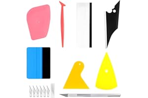 TSUGAMI 13PCS Car Window Tint Tools Kit, Vehicle Vinyl Wrap Kit with Knife Scrapers Blades, Automotive Windshield Protective 