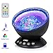 Remote Control Ocean Wave Projector, Hallomall 12LED Night Light Lamp with Built-in Music Player, 7 Color Changing Lighting Modes, Perfect Choice for Baby Nursery Bedroom Living Room(Black)