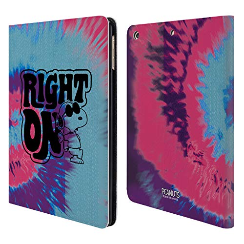 Official Peanuts Snoopy Tie Dye Right On Woodstock 50th Leather Book Wallet Case Cover for iPad Air (2013)