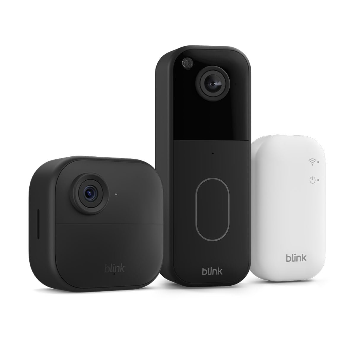 Blink Outdoor 4 Kamera mit Blink Videotürklingel (Schwarz), inkl. Sync Module Core