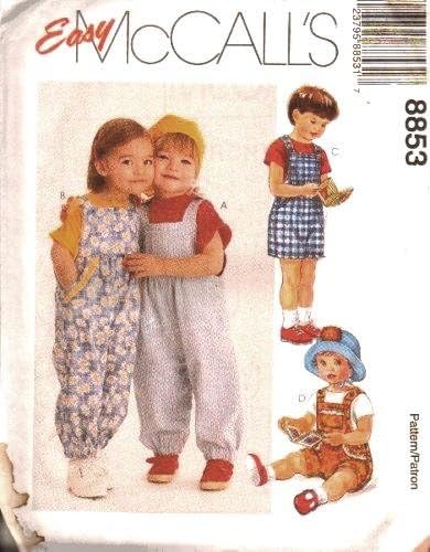 McCall's Sewing Pattern 8853 Toddler Overalls in 2 Lengths, CB (1 2 3)
