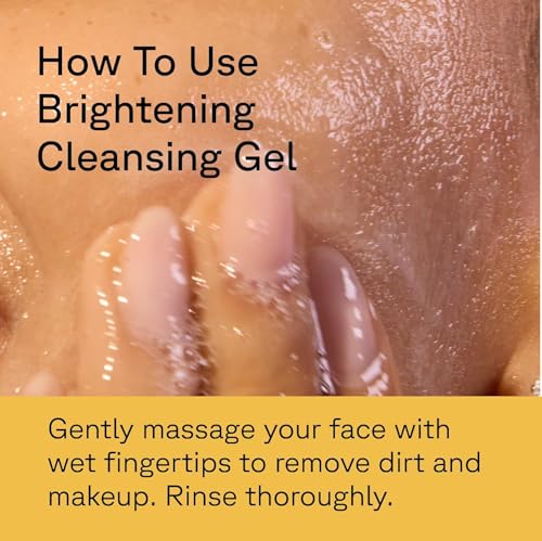 Acure Brightening Cleansing Gel - Vegan Facial Cleanser - 4 fl oz | Gentle Facial Cleanser for Radiant Skin with Pomegranate, Blackberry, & Acai, Antioxidant-Rich Formula for All Skin Types
