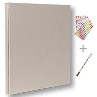 Self Adhesive Photo Album Magnetic Scrapbook Album 40 Pages Hardcover Length 11 x Width 10.6 (inches) with Photo Album Storage Box DIY Accessories Kit (White)