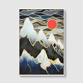 Framed Canvas Home Artwork Decoration Nordic Style Abstract Color Canvas Wall Art for Living Room, Bedroom - 16x24 inches