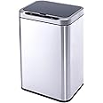 ELPHECO Stainless Steel Office Trash Can 6.6 Gallon Motion Sensor Garbage Bin Rectangular Automatic Touch Free Waste Bin for Hotel and Living Room