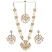 Jwellmart Women's Diva Collection White Kundan Stone Faux Pearl Rani Haar Necklace Earrings Set