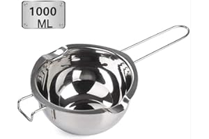 Hengdai Stainless Steel Double Boiler Pot with1000ML for Melting Chocolate, Candy and Candle Making (18/8 Steel, Universal In