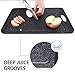 Large Kitchen Plastic Cutting Board Set (2-Piece Set), Original Reversible Plastic Chopping Board with Juice Groove - Marble Appearance, Non Slip, BPA Free, Dishwasher Safe