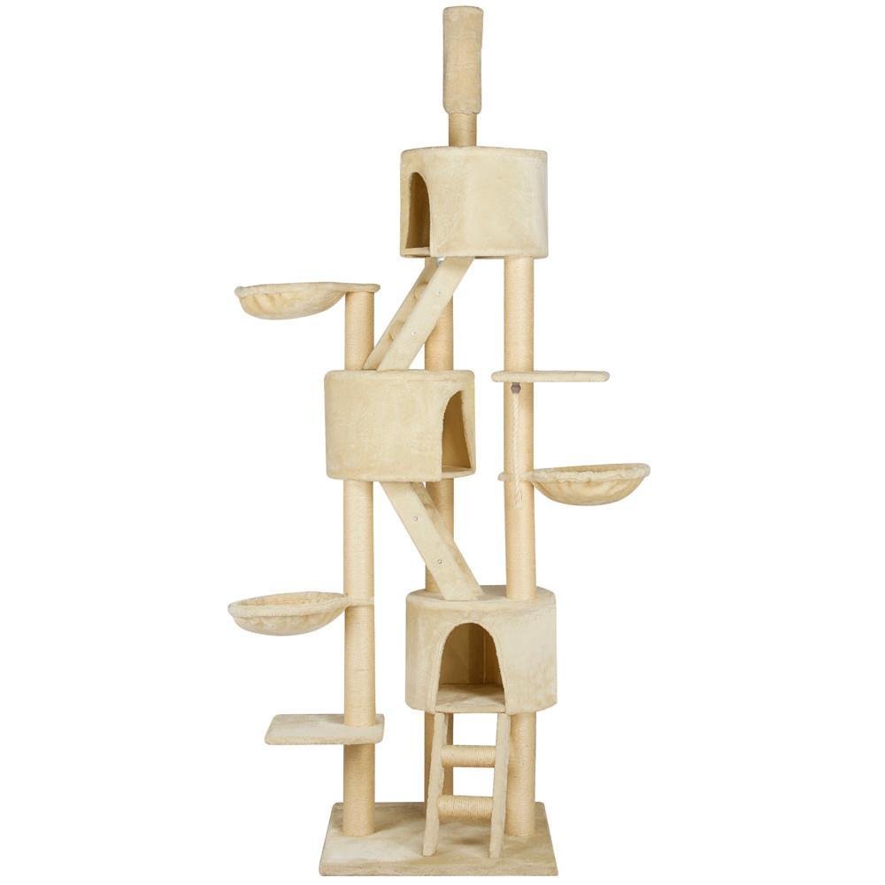 Yaheetech Huge Cat Tree Furniture Adjustable Height 92-106inch Beige