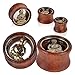 1/2 inch 12mm Brass Buddha Dangle Wood Ear Gauges Piercing Flesh Tunnels Plugs Statement Earrings