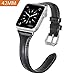 Karei Leather Bands for Apple Watch Band 42mm, Retro Top Grain Genuine Leather Replacement Strap with Stainless Steel Clasp for iWatch Series 3,Series 2,Series 1,Sport, Edition Black
