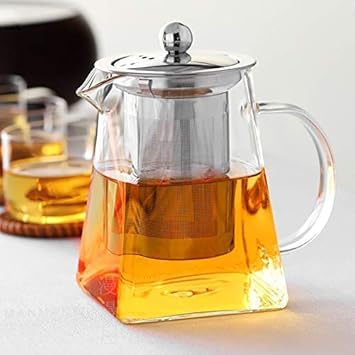 Para Te De Hojas Sueltas Y Te Floreciente Tetera De Cristal Resistente Al Calor Con Infusor Extraible 350 Ml De Borosilicato Transparente Tetera De Cristal Con Infusor Cafe Y Te Accesorios Para
