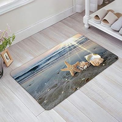 ZMvise Bath mat Sea Beach Seashell Doormats Entrance Mat Floor Mat Door Mat Rug Indoor Outdoor Front Door Bathroom Mats… 51nYZ epU3L