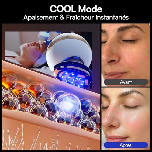 INIA SPHERA 8-in-1 Enhanced Microcurrent Facial Machine for Face and Neck - Red Light, Heating & Cooling, 5 Custom Modes, Skin Care and Home Glow