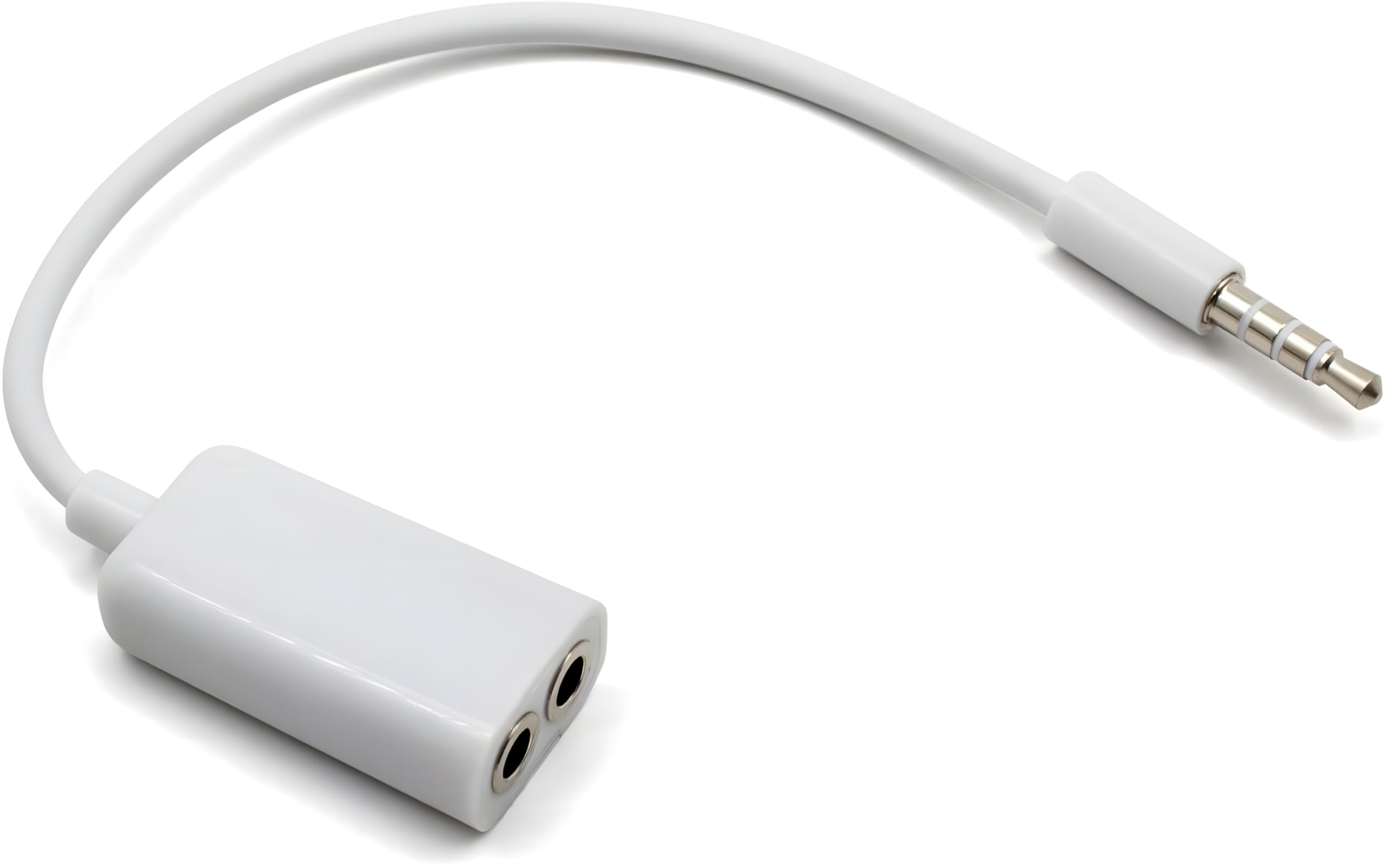 AKORD 3.5 mm Dual Jack Stereo Headphone Adapter for Apple iPhone - White