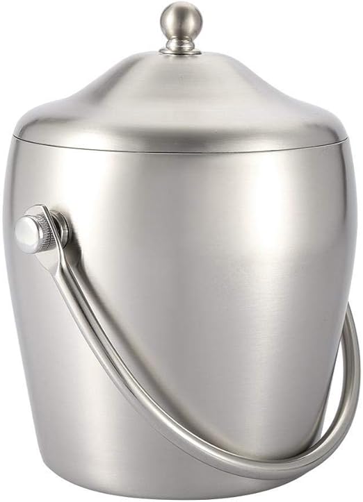Yalztczyq16 Double ice bucket matte with lid stainless