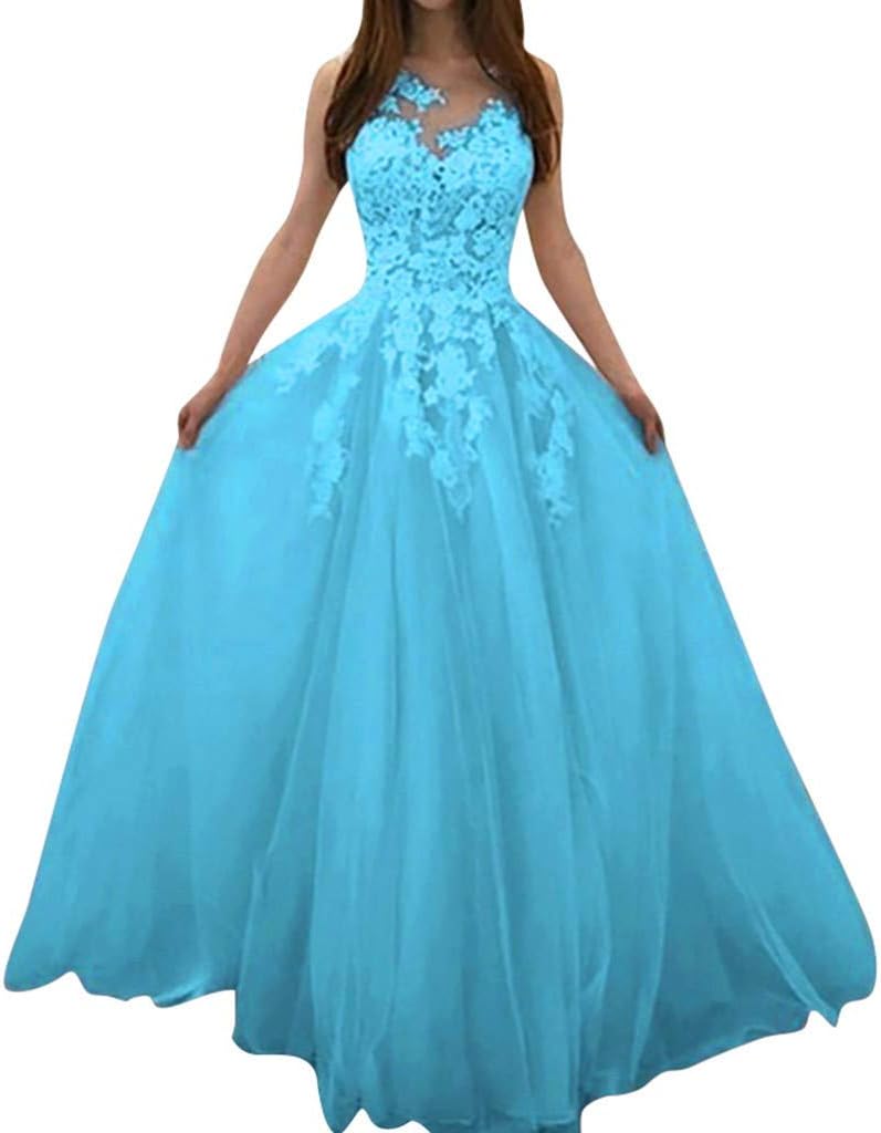 Fashion Floral Lace Wedding Elegant Chiffon Long Maxi Dress Women Evening Party Dress Ball Gown