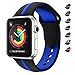 WHLIHUSU Thin Blue Line Sport Band Compatible for Apple Watch 42mm/44mm, Soft Silicone Sport Strap Replacement iWatch Bands Compatible Apple Watch Wristbands Series 4 3 2 1 Nike+ (M/L,Black & Blue)