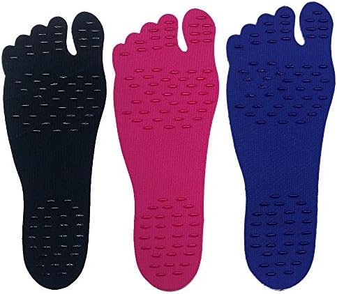 Barefoot Invisible Shoes Foot Stickers Beach Waterproof Anti-Skid Adhesive Feet Pad 2 Pairs(XL, Blue)