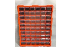 60 Drawer Plastic Parts Storage Hardware and Craft Cabinet (Orange)