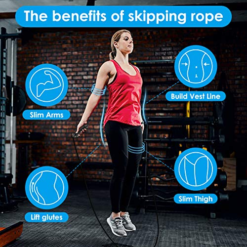 EZCO Corde à Sauter, Corde a Sauter Fitness Sport Maison Jump Rope Adaptée à Remise en Forme, à Boxe,Entraînement à Domicile