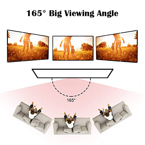 Ylife 84 Inch Projector Screen, 16:9 HD 4K No Crease Portable Video Movie Screen Grommets for Outdoor Indoor Home Theater - Thumbnail 5