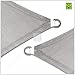 ColourTree 16' x 16' x 16' Grey Triangle CTAPT16 Sun Shade Sail Canopy Mesh Fabric UV Block UPF50 - Commercial Heavy Duty - 190 GSM - 3 Years Warranty (We Make Custom Size)