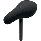 BMX Seat - Comfortable Padded Bike Saddle with Memory Foam - Compatible with Pivotal Style Posts - Bicycle Seat for Freestyle, Street, Dirt Jumper, and Park