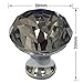 Etubby Crystal Knobs - 8Pcs 30mm Luxury Diamond Shaped Glass Knobs with Screws for Drawer Cupboard & Wardrobe Doors - Gray