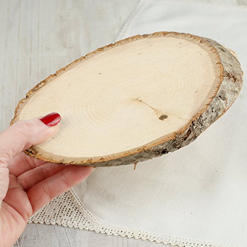 Factory Direct Craft Set of 2 Oval Natural Wood Tree Slices for Creating Displays, Making Plaques and Crafting