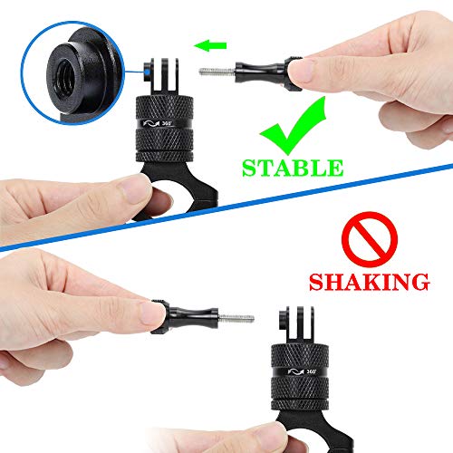 Motorcycle/Bicycle/Mountain Bike Handlebar Mount, Upgraded Aluminum Alloy 360 Rotation, Compatible with GoPro Hero5 4 3+ 3 2 1 and Other Cameras