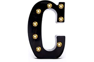 Foaky Black LED Marquee Number Lights Sign Light Up Marquee Number Lights Sign for Night Light Wedding Birthday Party Battery Powered Christmas Lamp Home Bar Decoration