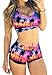 QingLemon Women Two Piece Boyleg Short Swimsuits Sporty Bathing Swimwear(FBA)