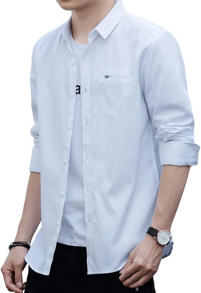 Ayistelu シャツ メンズ オックスフォード シャツ ビジネス カジュアル オシャレ シャツ お洒落 メンズ シャツ 春 夏 秋 冬 (ホワイト, XXL)