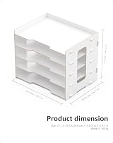 Lesfit Wooden Desk Organizer Tray 5-Tier Paper Tray White view 5