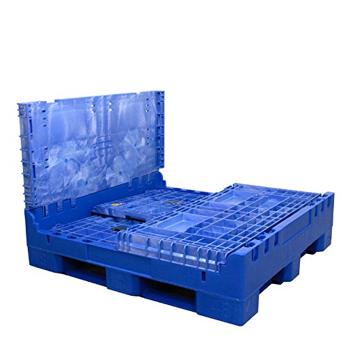 New Blue Collapsible Bulk Container (2 Doors) Exterior 45W x 48" L x 34" H - Superior Quality and Value - Made in USA (Only 20 pcs Left)
