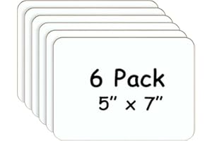 6-Pack Small Whiteboard Dry Erase Boards, 5"x7" Mini Lapboards for Students & Teachers, Classroom Supplies, Personal Writing 