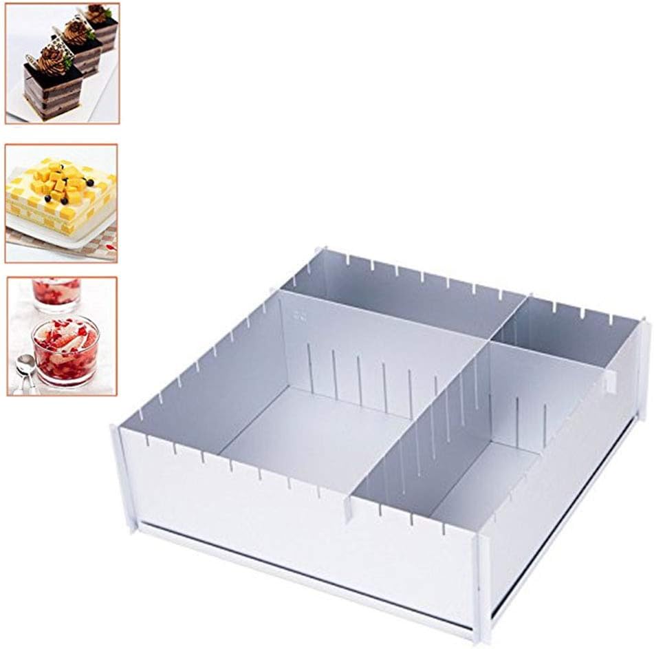 LCSJ Cake Baking Adjustable Square Aluminum Baking Tray Multifunction Family Baking Mold