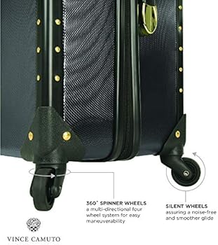 vince camuto suitcase black and gold