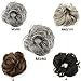 merrylight Human Hair Bun Up Do Hair Piece Scrunchie Messy Bun Hair Pieces For Women (Dark Grey Mixed silver-M3/60)