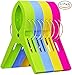 Attmu Beach Towel Clips (12 Pack), Towel Holder in Fun Bright Colors, Keep Towel from Blowing Away