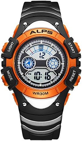 Kid's Outdoor Sports Waterproof Digital Watch With Alarm,calendar And Stopwatch(Orange)